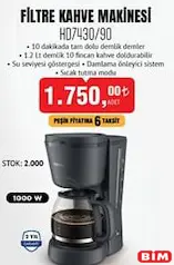PHİLİPS HD7430/90 FİLTRE KAHVE MAKİNESİ